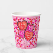 Gobelets En Papier Coupe Valentine Heart Balloons Paper Party (Recto)