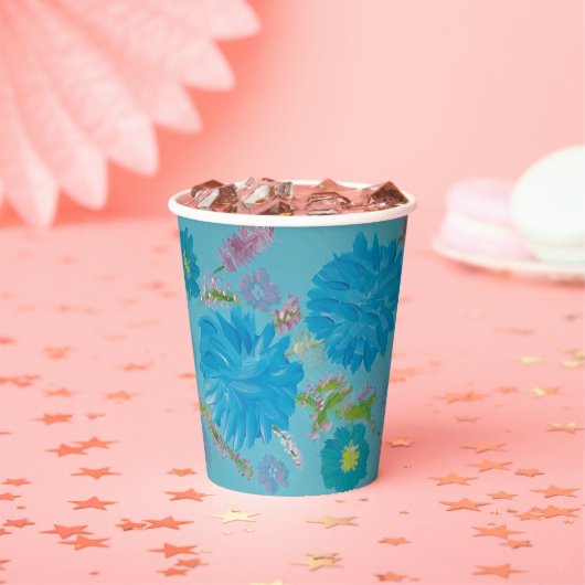 Gobelets En Papier Coupelles de papier fleuries aux jacinthes bleues (Insitu)