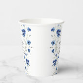 Gobelets En Papier Coupelles en papier pour mariage Fleurs Bleues Bot (Gauche)