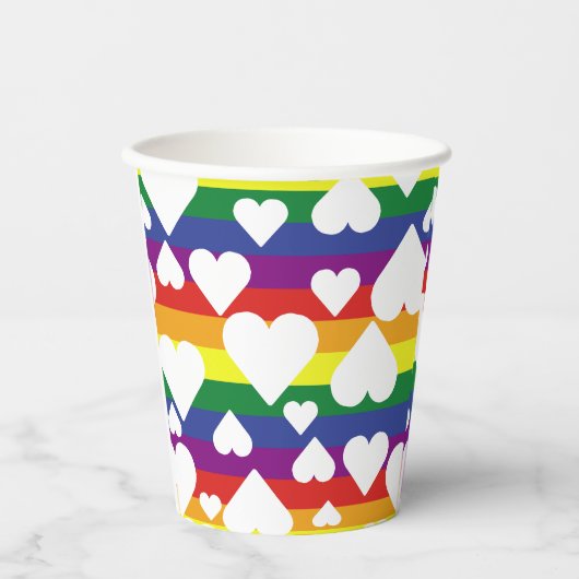 Gobelets En Papier Coupes arc-en-ciel (Recto)