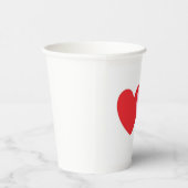 Gobelets En Papier Coupes blanches à coeur rouge et rose (Droite)