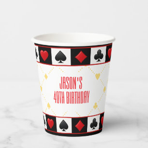Gobelets En Papier Coupes Casino Personnalisées, Poker Jouer Cartes