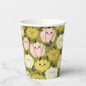 Gobelets En Papier Coupes Citrouilles roses et vertes jetables (Gauche)