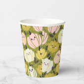 Gobelets En Papier Coupes Citrouilles roses et vertes jetables (Droite)