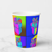 Gobelets En Papier Coupes d'anniversaire avec design cadeau (Verso)