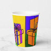 Gobelets En Papier Coupes d'anniversaire avec design cadeau (Droite)