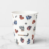 Gobelets En Papier Coupes d'Anniversaire De Hockey Sur Glace, Partie (Verso)