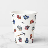 Gobelets En Papier Coupes d'Anniversaire De Hockey Sur Glace, Partie (Recto)