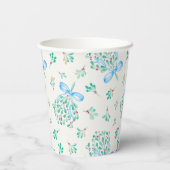 Gobelets En Papier Coupes de Baby shower Mistletoe Blue Bow (Verso)