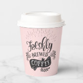 Gobelets En Papier Coupes De Café Fraîchement Brûlées (Recto)