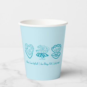 Gobelets En Papier Coupes de décoration de plage personnalisées
