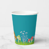 Gobelets En Papier Coupes de Fée de Champignons Turquoise (Verso)