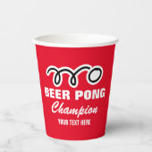 Gobelets En Papier Coupes de fête de bière rouge personnalisées (Recto)