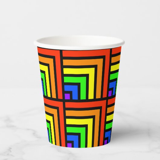 Gobelets En Papier Coupes de fête Rainbow Blocks - set 1 (Recto)