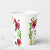 Gobelets En Papier Coupes de fête rose tropicale Luau Anniversaire (Gauche)