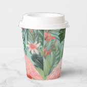 Gobelets En Papier Coupes de Flaminé Rose Whimsical avec couvercle (Droite)