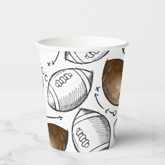 Gobelets En Papier Coupes de football aquarelle (Recto)