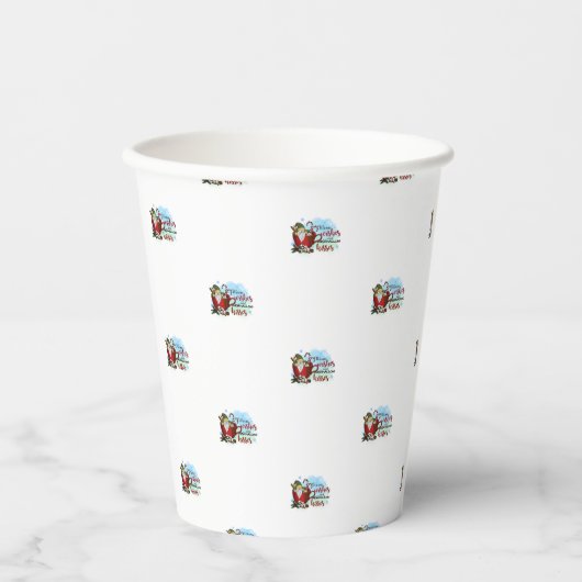 Gobelets En Papier Coupes de Noël au chocolat chaud (Recto)