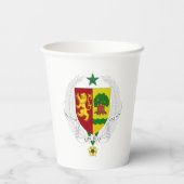 Gobelets En Papier Coupes de papier à armure de drapeau du Sénégal (Verso)