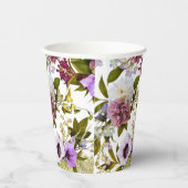 Gobelets En Papier Coupes de papier à fleurs violettes et crème (Droite)