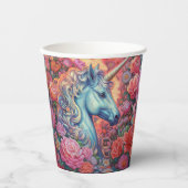 Gobelets En Papier Coupes de papier à licorne magique (Recto)