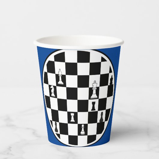 Gobelets En Papier Coupes de papier à thème d'échecs - Élégante conce (Recto)