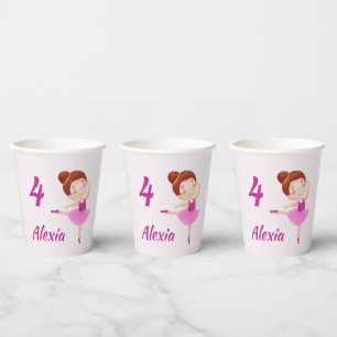 Gobelets En Papier Coupes de papier Ballet personnalisables avec nom