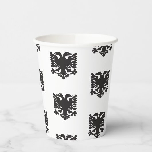 Gobelets En Papier Coupes de papier blanc et noir albanais Aigle (Gauche)