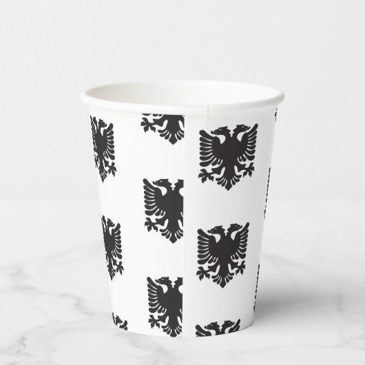 Gobelets En Papier Coupes de papier blanc et noir albanais Aigle (Droite)