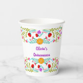 Gobelets En Papier Coupes de papier blanc et violet Fleur de Frise Me (Verso)