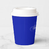 Gobelets En Papier Coupes de papier bleu et blanc de cobalt (Droite)