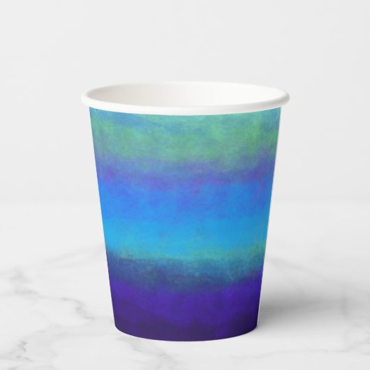 Gobelets En Papier Coupes de papier bleu et vert doux (Verso)