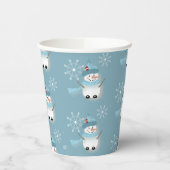 Gobelets En Papier Coupes de papier bleu vacances avec Motif moelleux (Gauche)