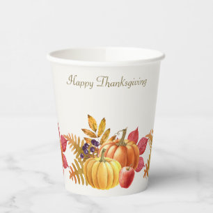 Gobelets En Papier Coupes de papier Citrouilles de Thanksgiving