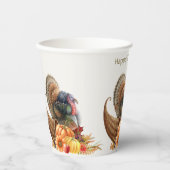 Gobelets En Papier Coupes de papier Citrouilles de Turquie Thanksgivi (Recto)