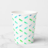Gobelets En Papier Coupes de papier d'anniversaire de libellules vert (Verso)