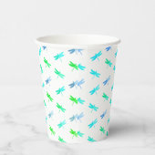 Gobelets En Papier Coupes de papier d'anniversaire de libellules vert (Droite)