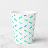 Gobelets En Papier Coupes de papier d'anniversaire de libellules vert (Recto)