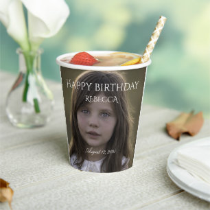 Gobelets En Papier Coupes de papier d'anniversaire personnalisées