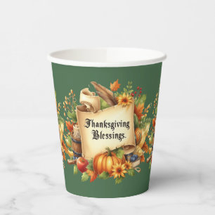 Gobelets En Papier Coupes De Papier De Bénédiction De Thanksgiving