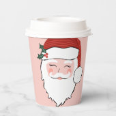 Gobelets En Papier Coupes de papier de Noël Père Noël rose (Verso)