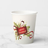 Gobelets En Papier Coupes de papier de Noël Rouge moderne (Verso)