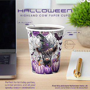 Gobelets En Papier Coupes de papier de vache Halloween Highland