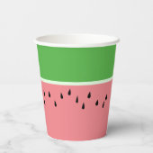 Gobelets En Papier Coupes de papier d'été pour pastèque rose moderne (Verso)