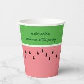 Gobelets En Papier Coupes de papier d'été pour pastèque rose moderne (Recto)