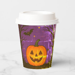 Gobelets En Papier Coupes de papier d'Halloween Citrouilles pour les