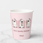 Gobelets En Papier Coupes de papier d'Halloween mignonnes et Éffrayan (Verso)