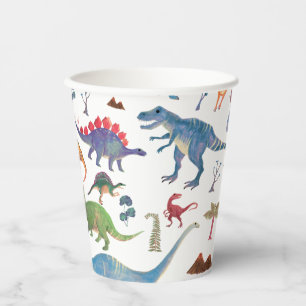 Gobelets En Papier Coupes de papier dinosaures   Parti préhistorique 
