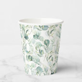 Gobelets En Papier Coupes de papier Eucalyptus Fête des mariées verte (Gauche)