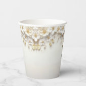 Gobelets En Papier Coupes de papier Feuille en or blanc ivoire (Recto)